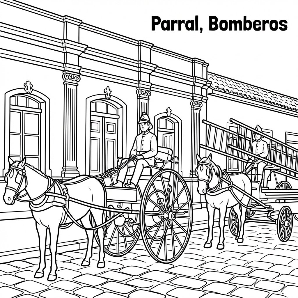 Lámina para colorear - Bomberos