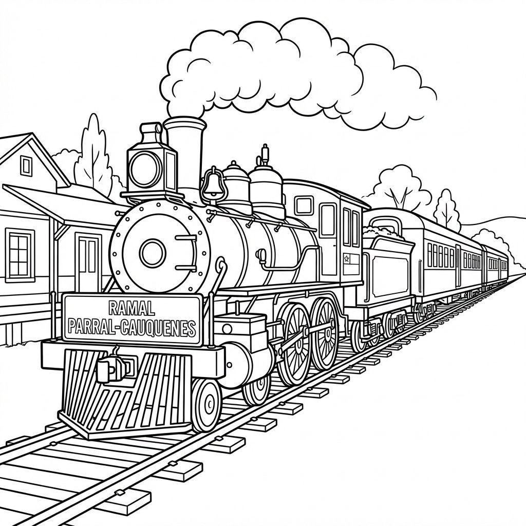 Lámina para colorear - Locomotora