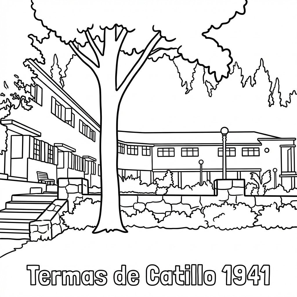 Lámina para colorear - Termas de Catillo